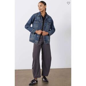 Ruti Jacket Small Long Line Denim Blue Jean Stretch Trucker Classic Casual Comfy